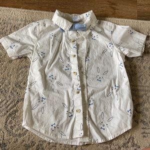 Old Navy 3T short sleeve bunny shirt with a tie